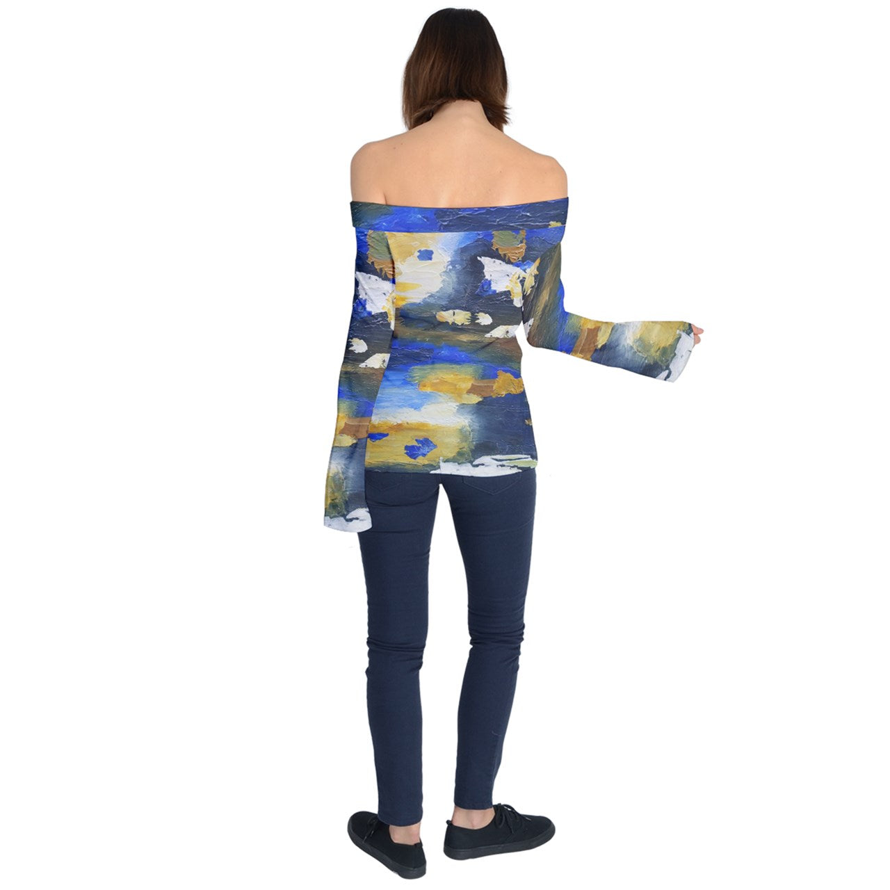 Moon Set Off Shoulder Long Sleeve Top