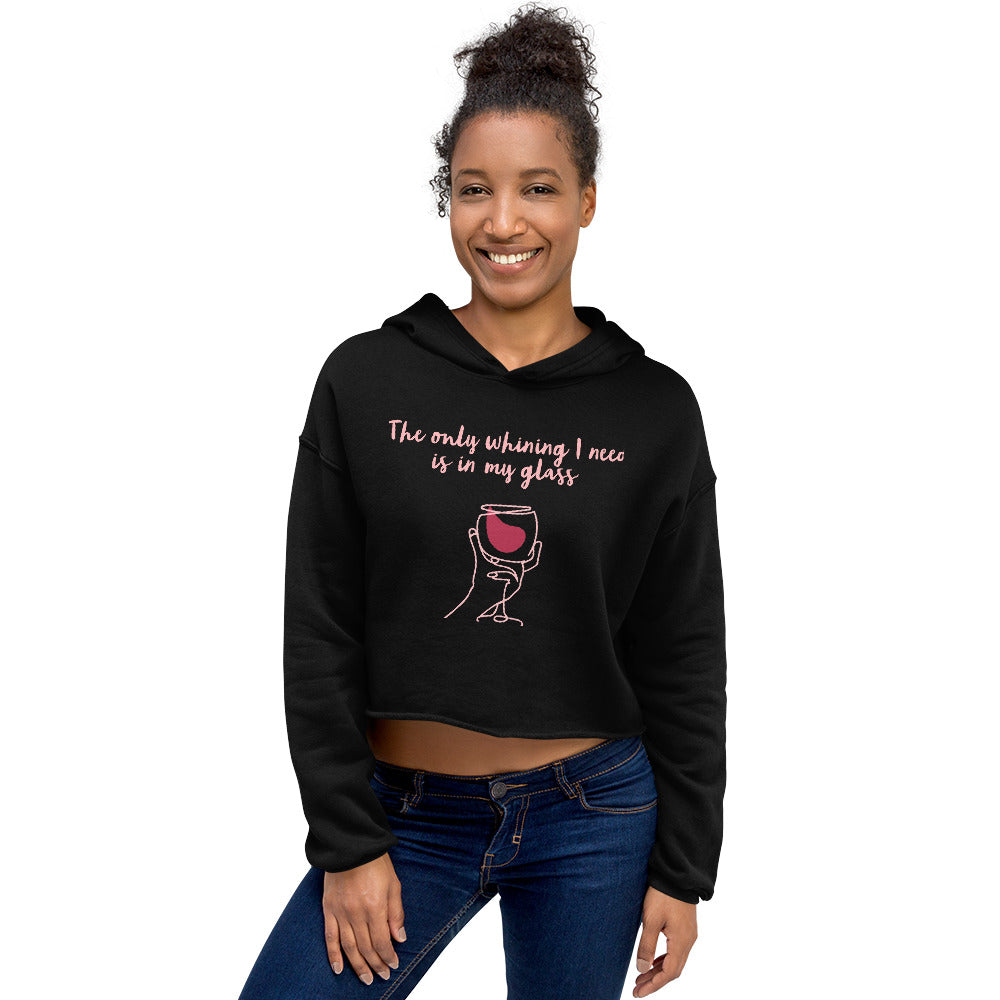 Whine Glass 1 Crop Hoodie