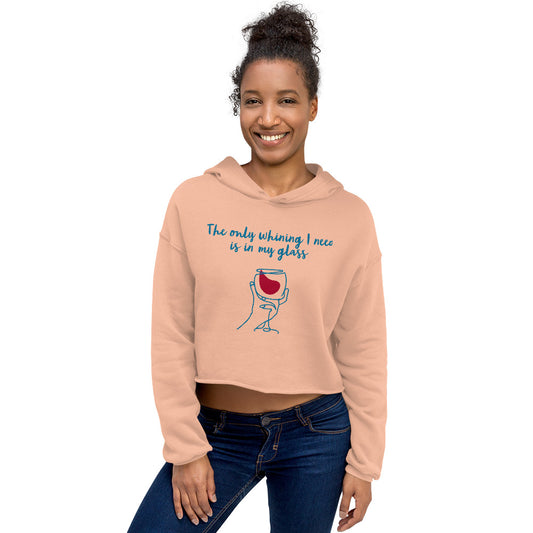 Whine Glass 2 Crop Hoodie