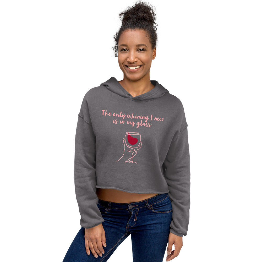 Whine Glass 1 Crop Hoodie